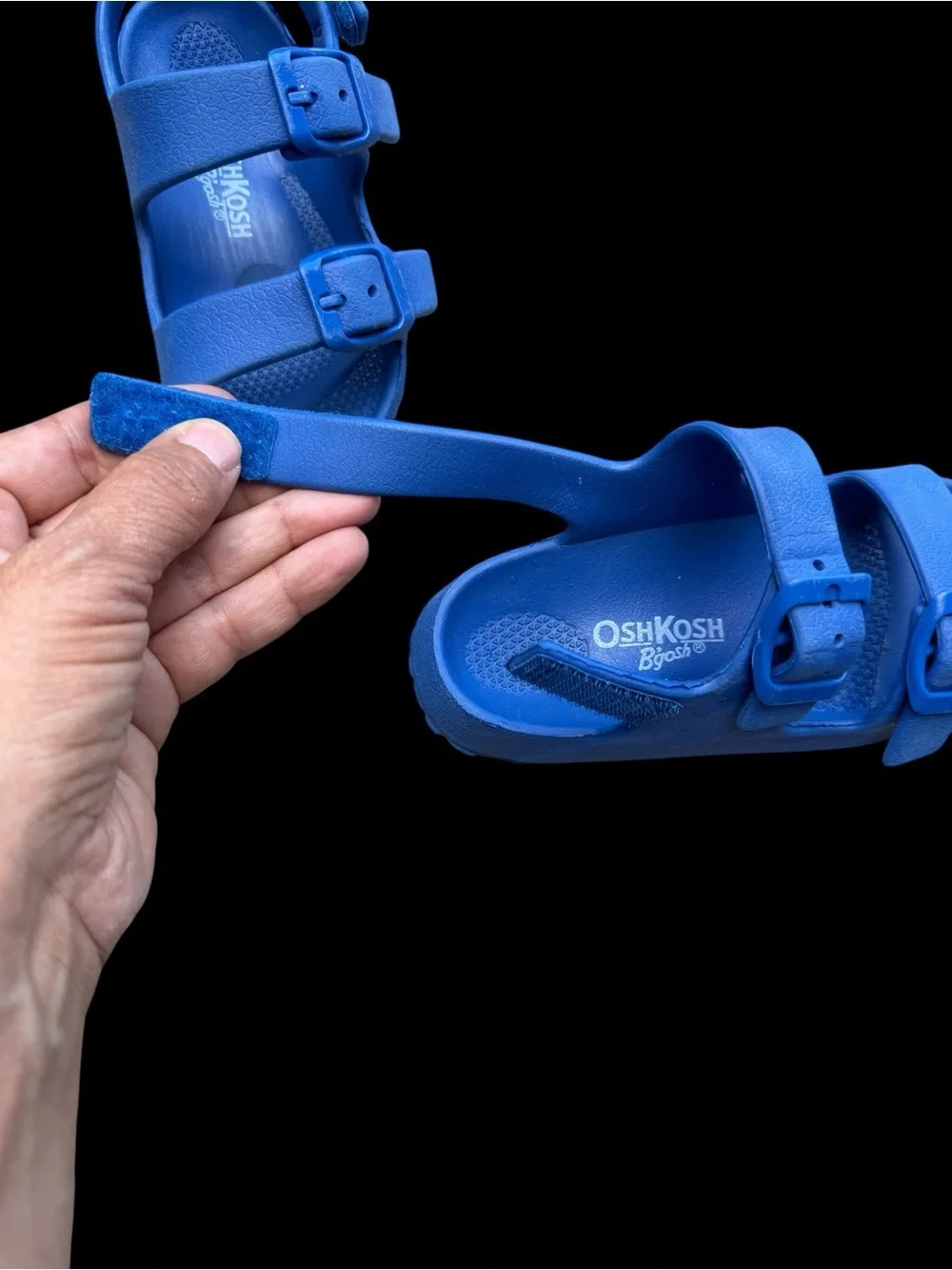 Kids Blue Adjustable Strap Sandals Unisex